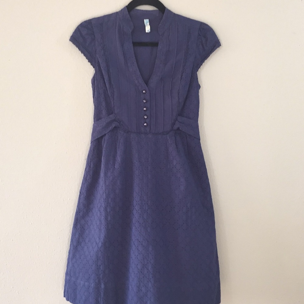 Maeve Navy Blue Cotton Dress- Size 0-